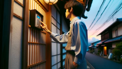 NHKの訪問販売の再開に備えている男性