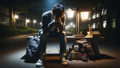 専門中退で人生終わりと悩んでいる学生の画像