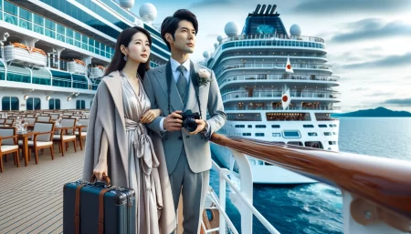 世界一周クルーズに参加した夫婦の画像