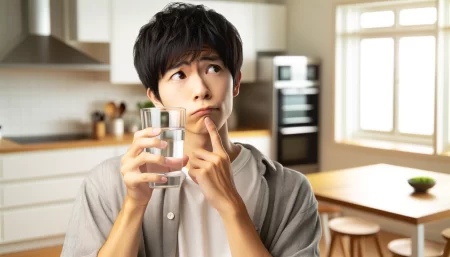 パイウォーターが怪しいかを気にしている男性