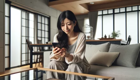 トリップドットコムで予約をした女性