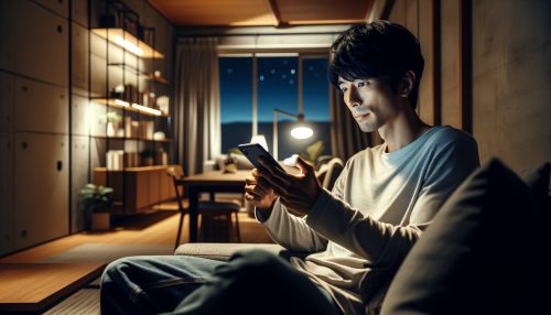 ヤンマガWebが安全かを調べている男性の画像