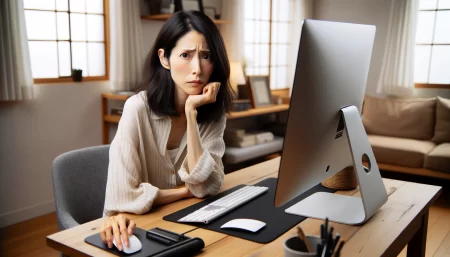 パスワードの自動生成が危険な理由を調べている女性