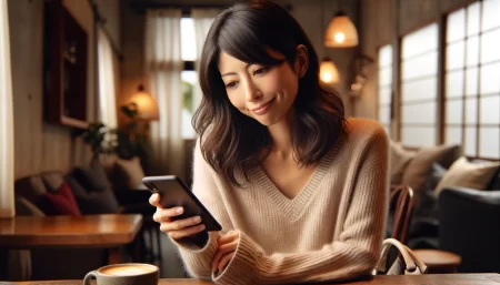 Googleのパスワード自動生成機能を使っている女性