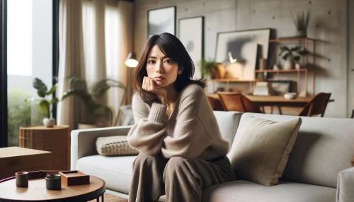 小顔ベルトが逆効果になることを心配する女性