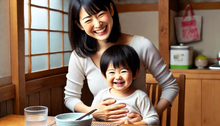 子ども食堂を利用している親子の画像