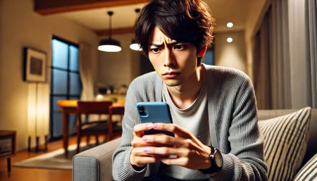 マッチングアプリで1回目で終わることにショックを受ける男性の画像