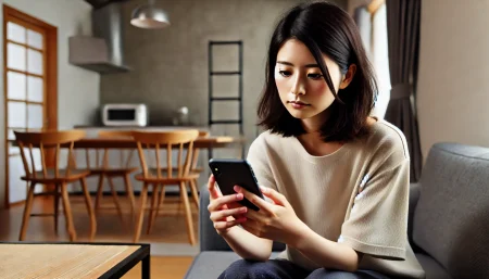 マッチングアプリで質問してこない男に疑問を持つ女性の画像