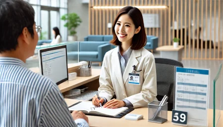 健診センターの事務に転職したい女性の画像