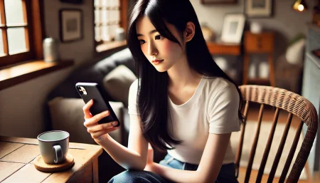 時間の無駄をなくしたいと考えている女性の画像