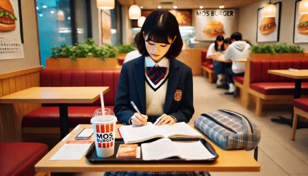 モスバーガーで勉強禁止と言われた学生の画像
