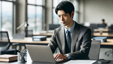 民間企業から公務員で働く男性の画像